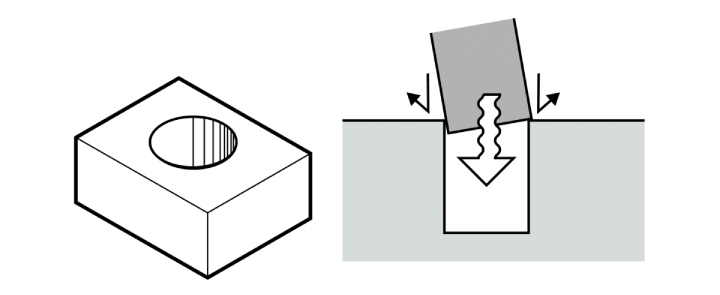 illustration showing how difficult it is to assemble objects without chamfers