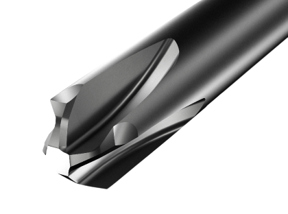 Conceptual comparison: straight-edge cutter vs. V-shaped Burrless Chamfering Cutter